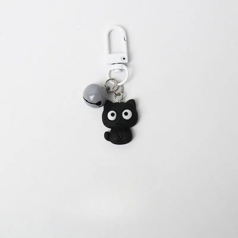 Cute Black White Cat Keychain Pendant Backpack Hangings Ornaments Accessories Gifts