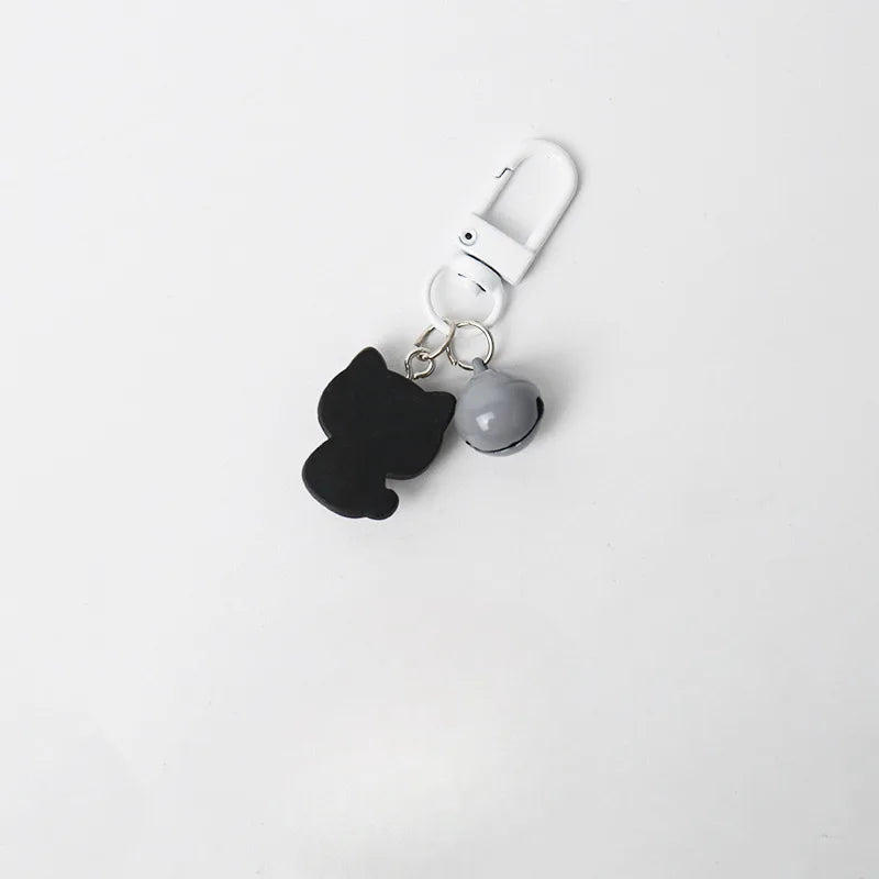 Cute Black White Cat Keychain Pendant Backpack Hangings Ornaments Accessories Gifts