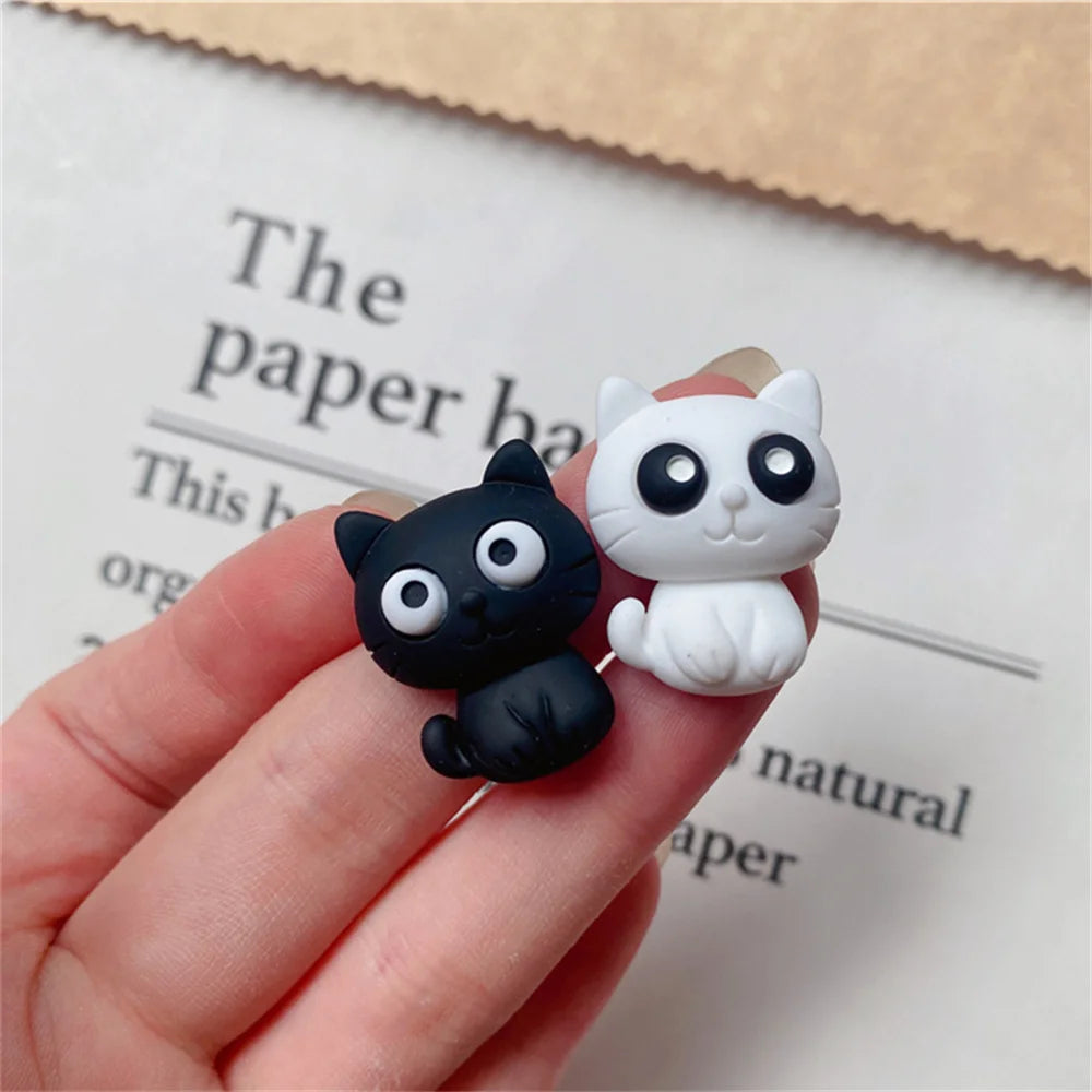 Cute Black White Cat Keychain Pendant Backpack Hangings Ornaments Accessories Gifts