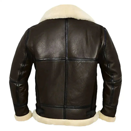 Men's B-3 Shearling Aviator Leather Bomber Jacket – Classic Vintage Style-1
