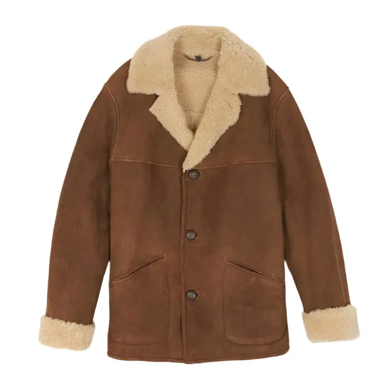 Women’s Light Brown Shearling Leather Coat-0