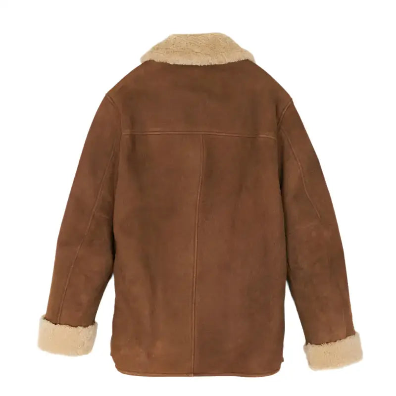 Women’s Light Brown Shearling Leather Coat-2